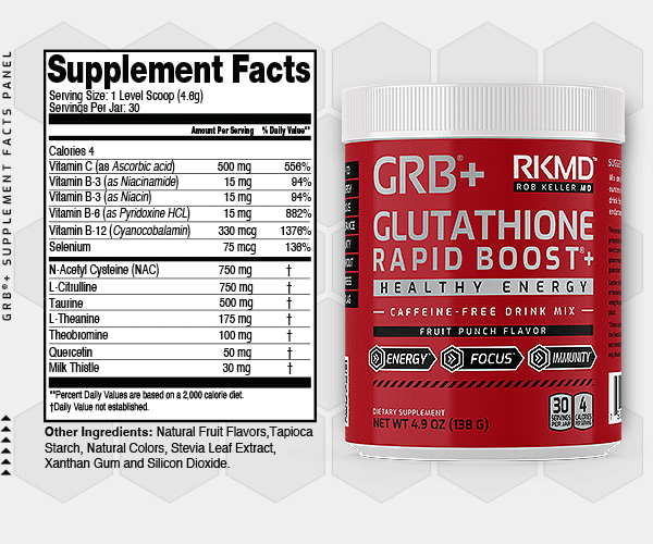 RKMD GRB+ Glutathione Energy Drink Mix Ingredients
